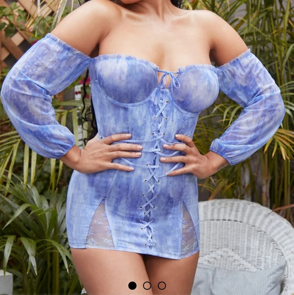 ISO Savage x Fenty Watercolor Tie Dye Corset Dress - Picture 1 of 1